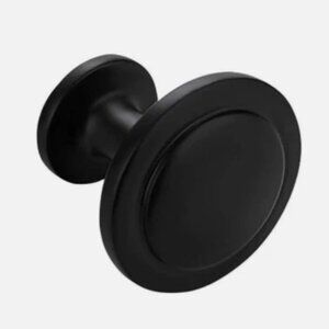 RAVINTE Cabinet Knobs 30 Pack Black Matte Round Single Hole Dresser Pulls Zinc